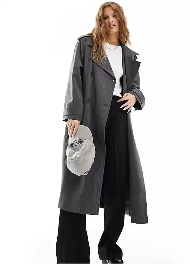 Gabardina con estampado de raya diplomática