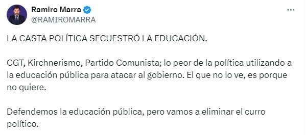Tuits contra la marcha estudiantil