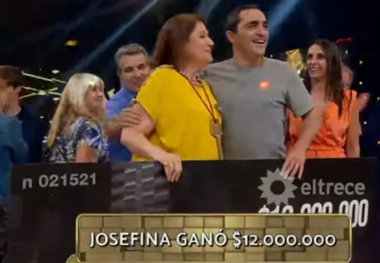 Josefina lleva 12 millones ganados (Foto: captura eltrece)