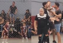 Papelón de un ex Boca: irrumpió en el partido de baby de su hijo para pelearse con el árbitro