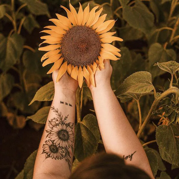 Los tatuajes de girasol tienen muchos significados. 