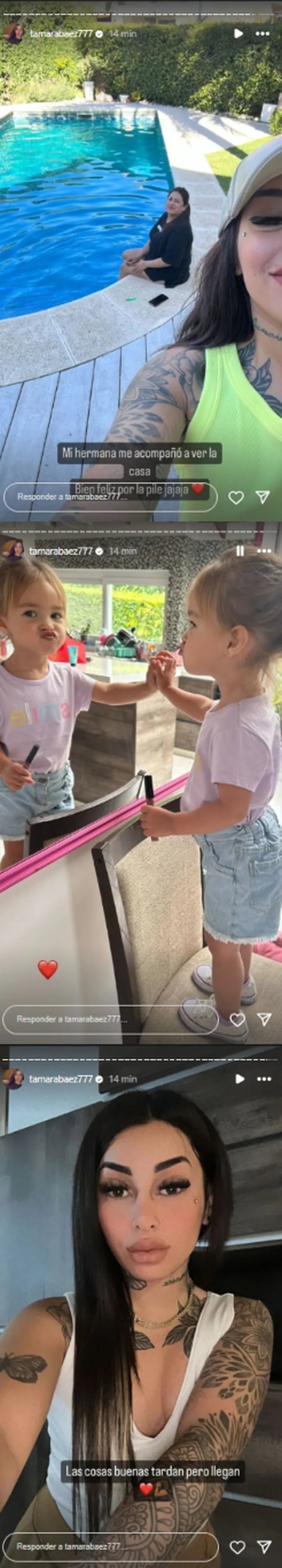 Tamara Báez a corazón abierto en redes. (Foto: Captura Instagram /tamarabaez777)