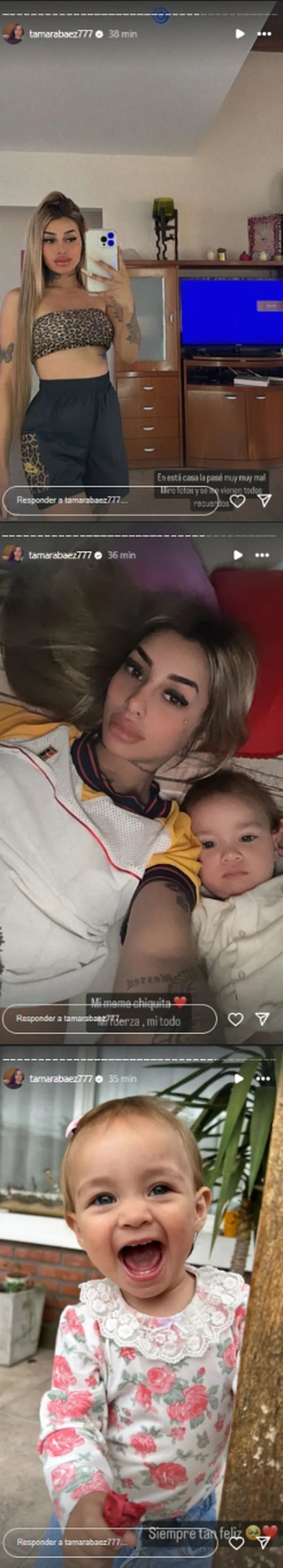 Tamara Báez a corazón abierto en redes. (Foto: Captura Instagram /tamarabaez777)