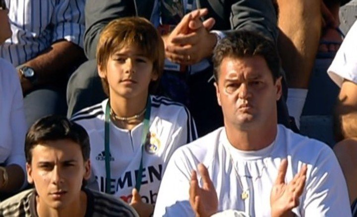 "Estábamos muy confiados", recordó Blengino, en la foto delante de un pequeño Federico Coria en el box del Mago. Foto Captura de TV