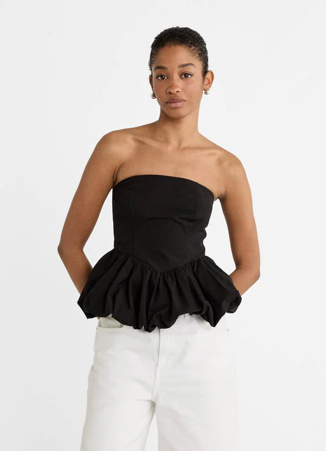 Top palabra de honor de popelín tipo globo