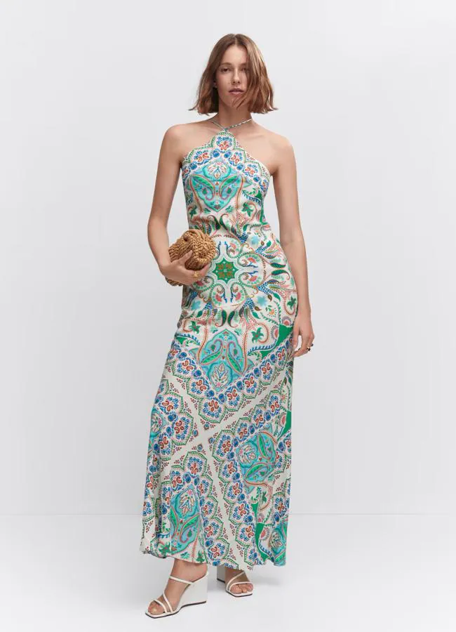 Vestido multicolor de Mango Outlet.