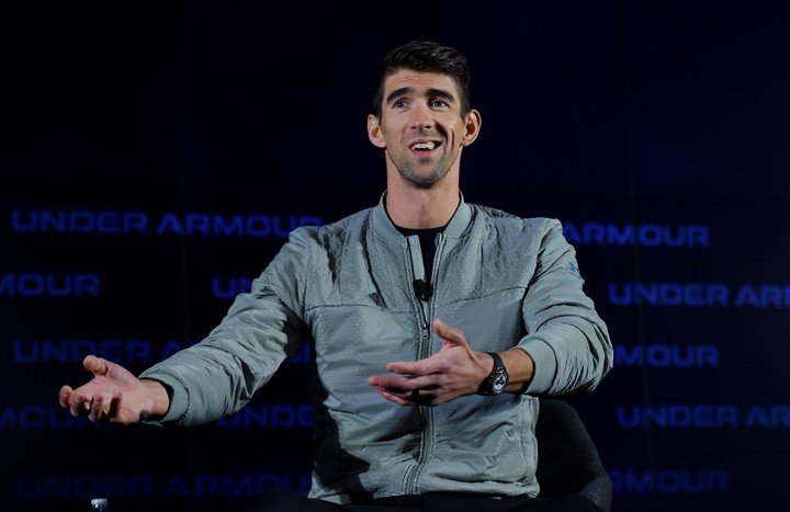 Michael Phelps en una charla. Foto: archivo.