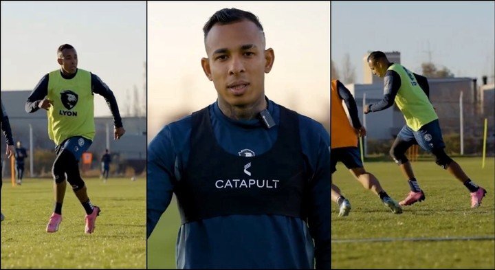 Sebastián Villa y su primera práctica en Independiente Rivadavia de Mendoza.