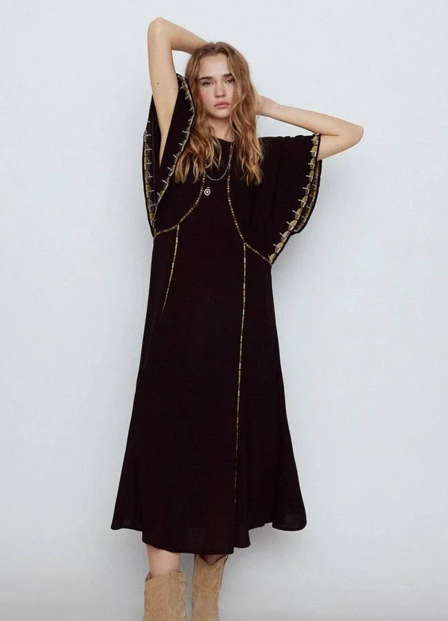 Vestido boho chic negro