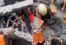 VIDEO: Rescatan a una mujer y un niño de los escombros tras un ataque israelí en Gaza