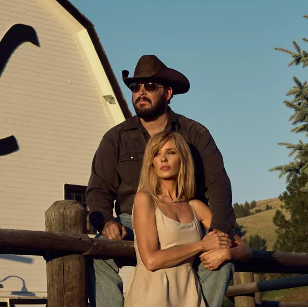 Cole Hauser y Kelly Reilly en una imagen de Yellowstone.