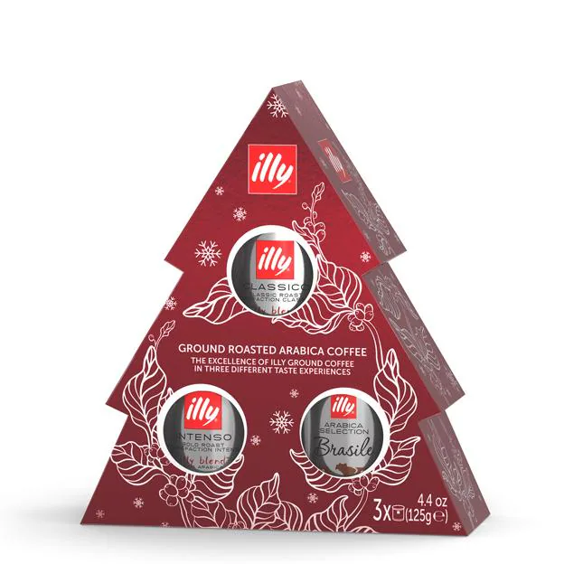 El abeto de Navidad de illycafé, un regalo gpurmet perfecto para los más cafeteros. 