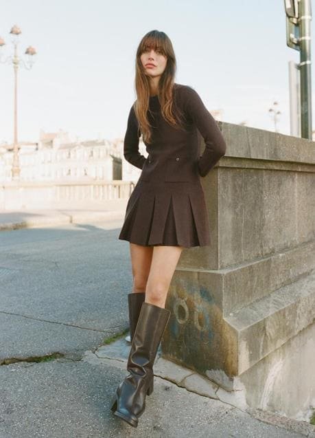 Vestido marrón de Zara (35,95 euros)