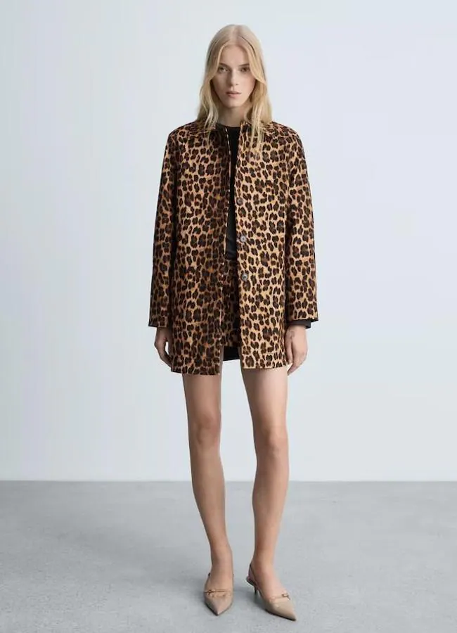 Abrigo de leopardo estilo retro