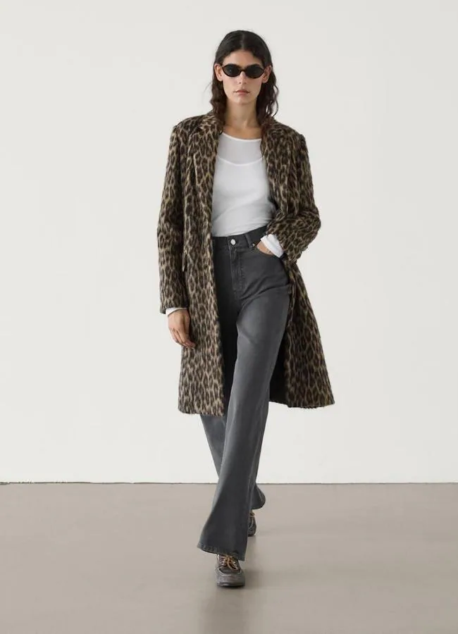 Abrigo de leopardo de lana