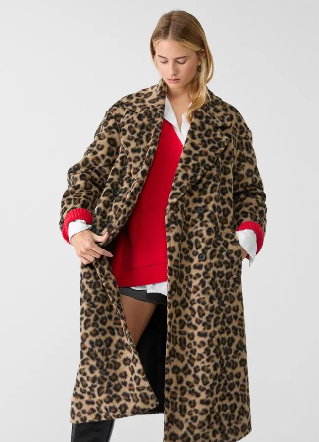 Abrigo de leopardo oversize