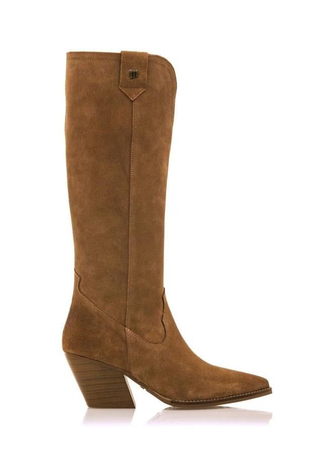 Botas cowboy de serraje con tacón