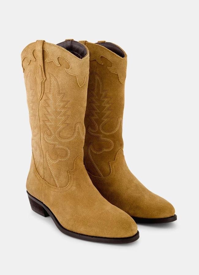 Botas cowboy de serraje planas