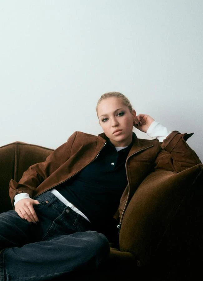 Chaqueta biker de ante marrón