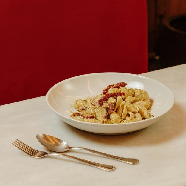 Un plato de pasta del restaurante italiano situado en el barrio de Lavapiés, Café Barbieri.