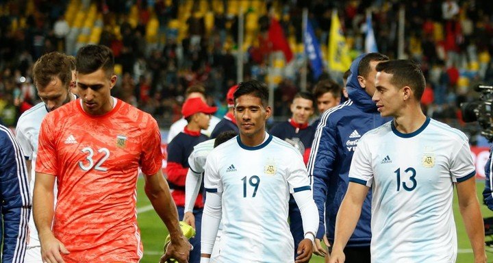 Matías Zaracho jugó un amistoso con el seleccionado argentino ante Marruecos en 2019.