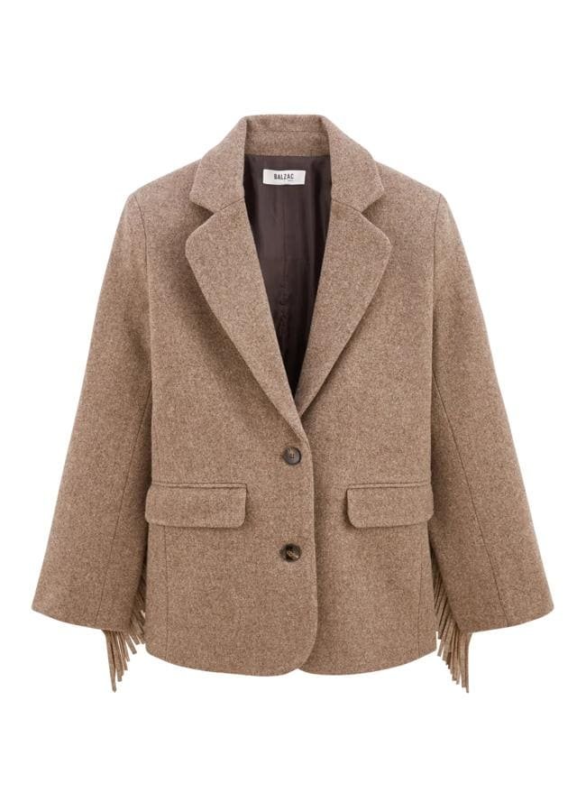 Blazer con detalle de flecos de Balzac Paris.