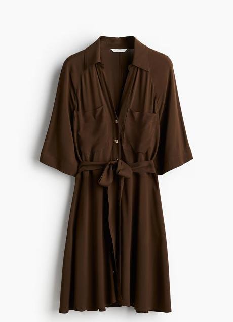 Vestido marrón de H&M (29,99 euro)