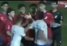 Fútbol uruguayo: escalofriante trompada de nocaut en una final de un torneo OFI de selecciones entre Soriano y Paysandú