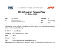 Alpine, Briatore y un GP de China de pesadilla bajo la mirada de Colapinto: Doohan perdió cuatro puntos de superlicencia y Gasly descalificado en la Fórmula 1