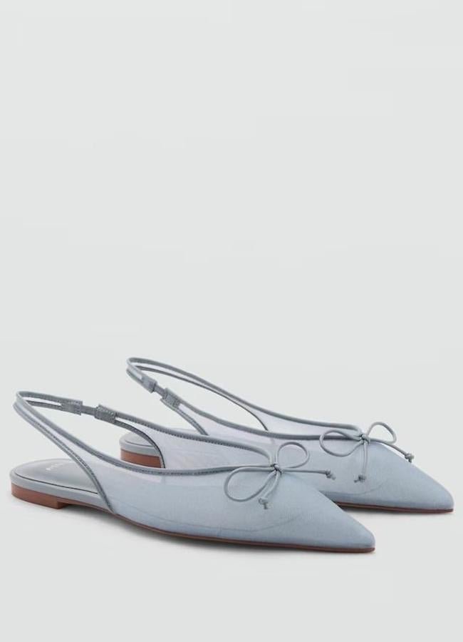 Bailarinas mesh destalonadas en azul bebé