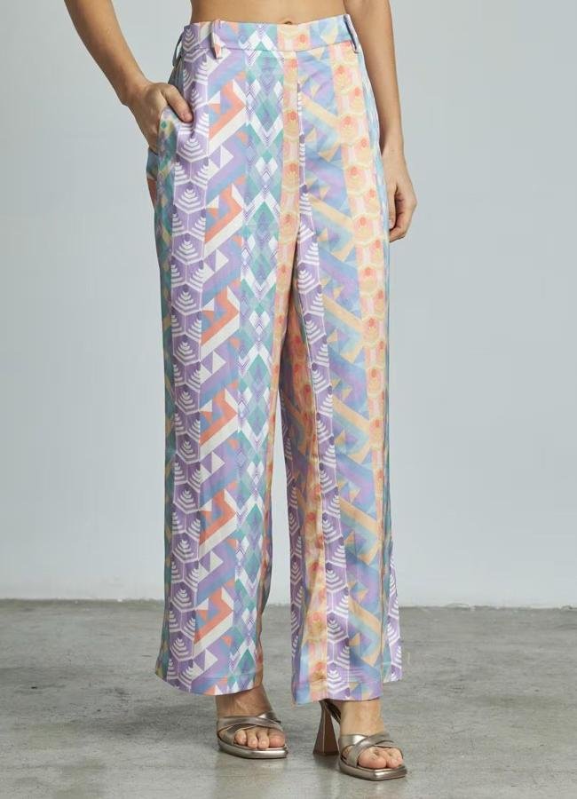 Pantalones estampados multicolor