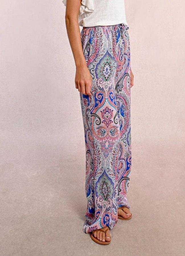 Pantalones con estampado paisley fluidos