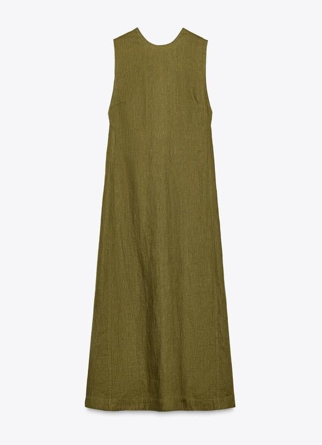 Vestido midi lino 100% ZW Collection (49,95€)