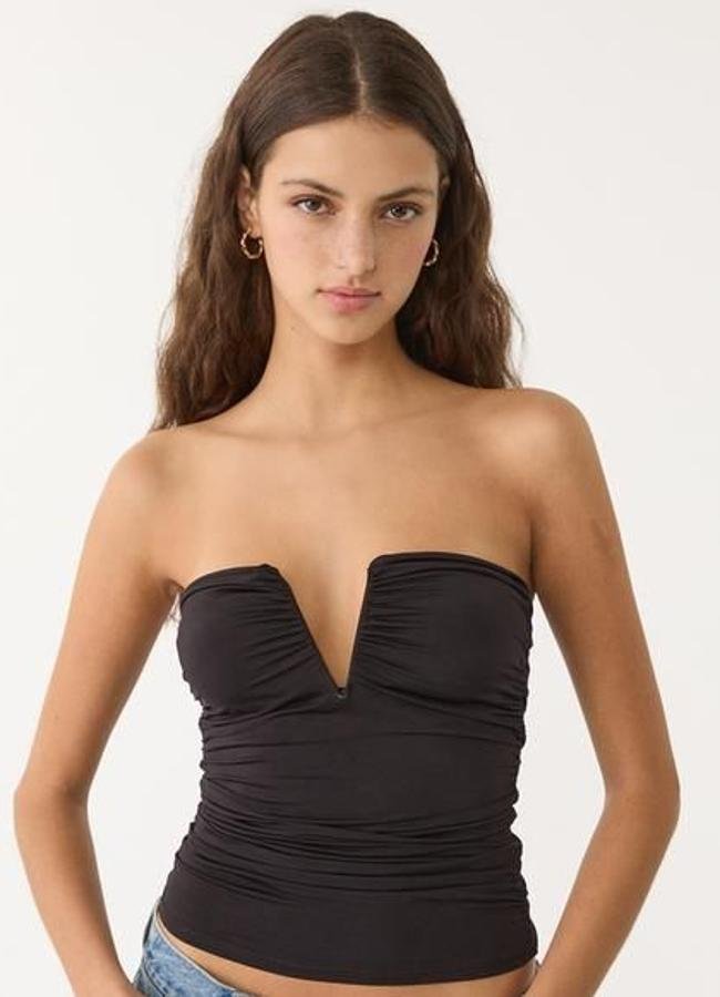 Top palabra de honor drapeado