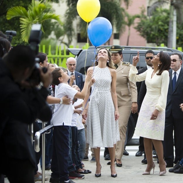 La reina Letizia visitando Santo Domingo en 2018. 