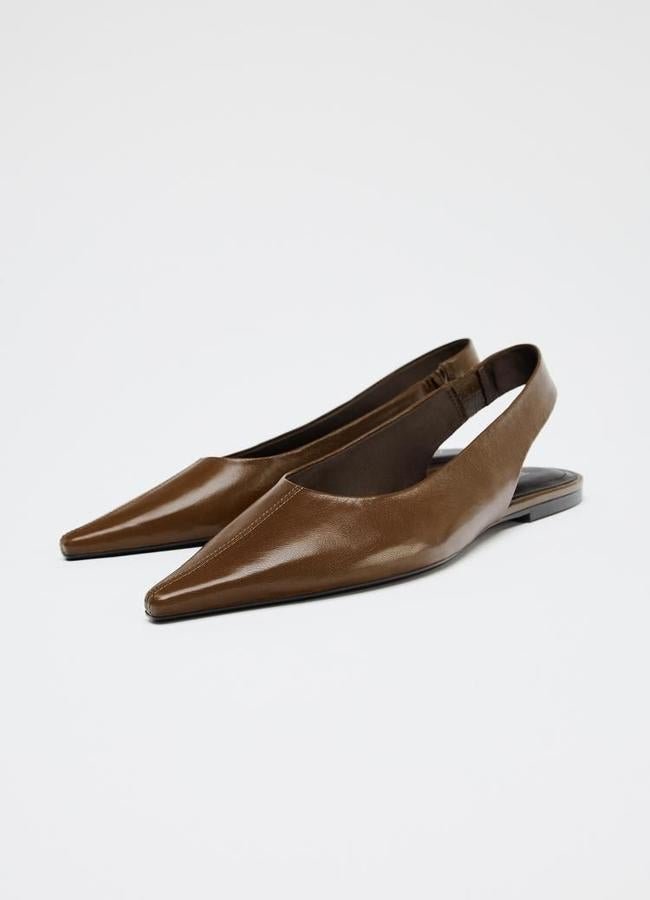 Bailarinas slingback en punta marrones