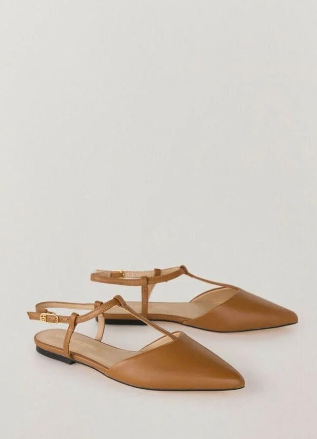 Bailarinas slingback de piel