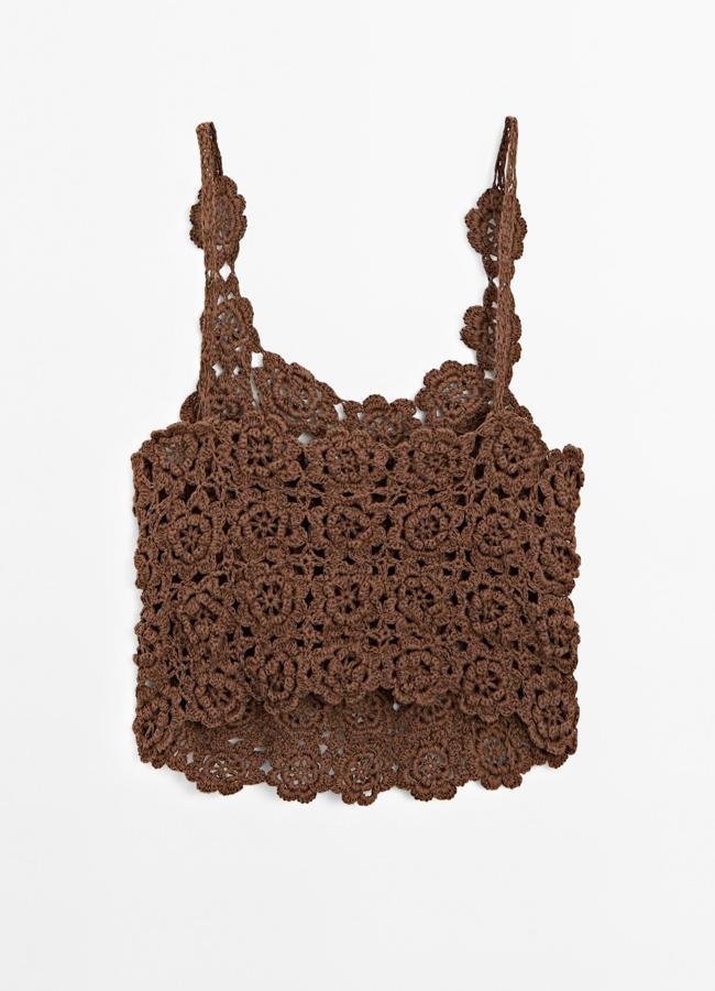 Top detalle crochet flores de Massimo Dutti (129€)