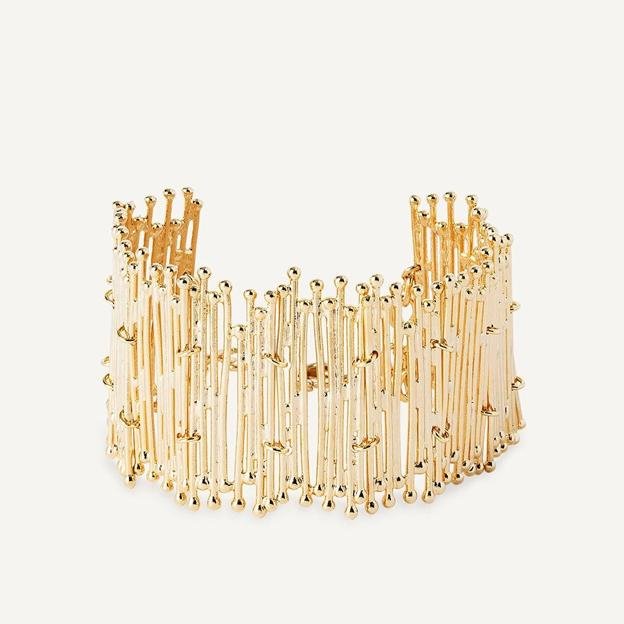 Pulsera redosa chapado oro 18 kt tiras (102€)