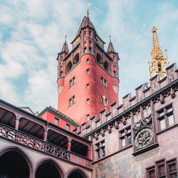 Detalle del Ayuntamiento de Basilea, Suiza