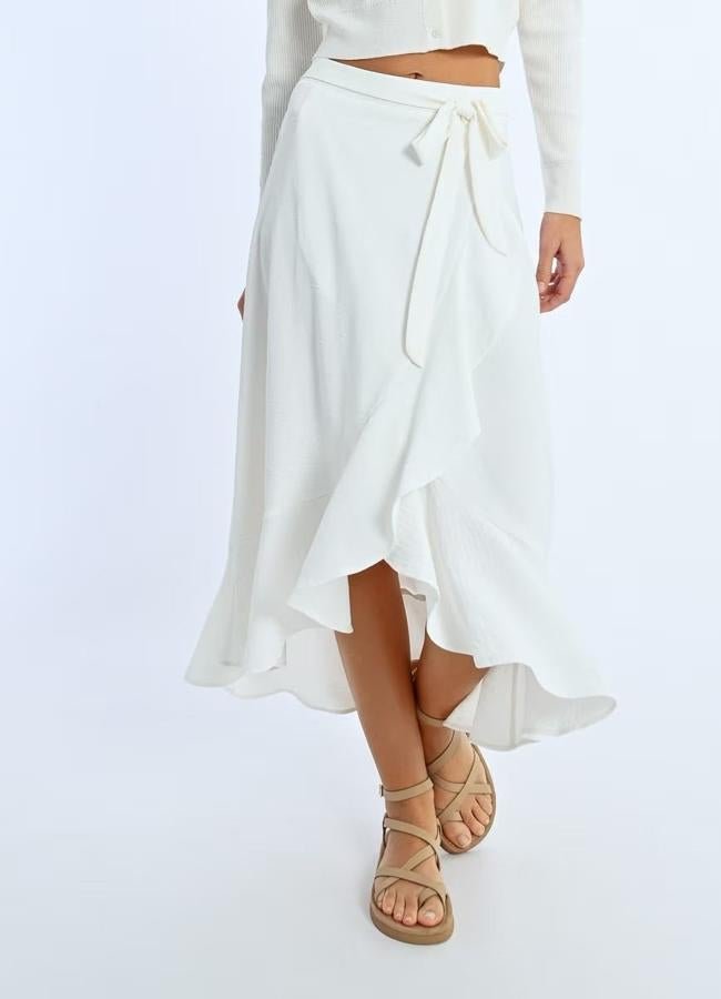 Imagen - Falda pareo de volantes blanca