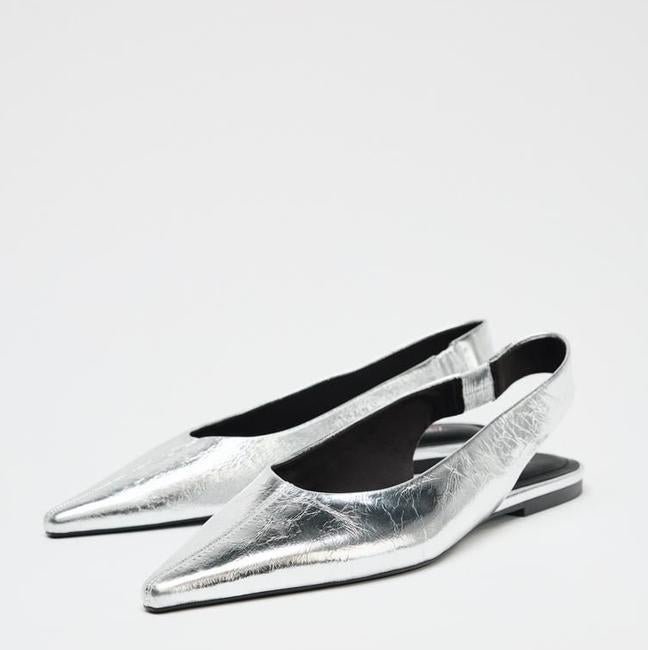Bailarinas slingback metalizadas