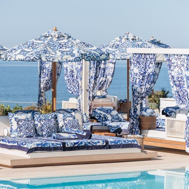 Textiles de exterior de Dolce&Gabbana en La Cabana, en Los Monteros de Marbella.