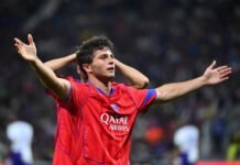 Dos chilenas en siete minutos y un bombazo desde afuera: el triplete soñado de Joao Neves en la goleada del PSG