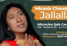 Llega Micaela Chauque a la Sala Caraffa de La Cumbre