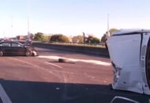 Choque y vuelco en Avenida General Paz: un herido y caos de tránsito