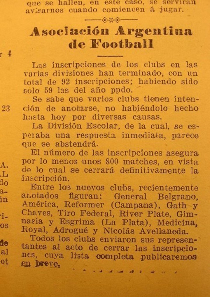 Reformer de Campana, River y Gimansia La Plata se inscribieron el mismo día de 1905 en la Liga Argentina.