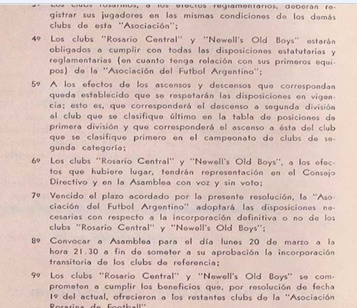 En la Memoria y Balance de AFA de 1939 está destacada la afiliación directa de Rosario Central y Newell's, y las condiciones.