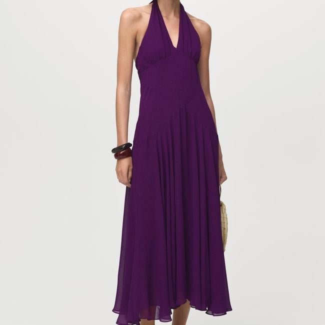 Vestido lila de Mango, 59,99 euros.
