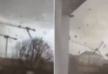 VIDEO: Tornado doblega tres grúas en Francia y caen en cadena